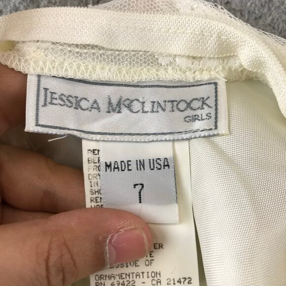 Vintage Girls Gunne Sax Blush Pink Lace Dress 1970‎ 1980 USA Made Size 7 - Picture 3 of 11